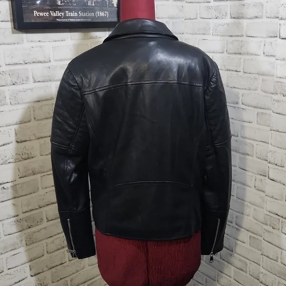 7 for all mankind Faux Leather Jacket SZ L - Picture 2 of 11